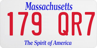 MA license plate 179QR7