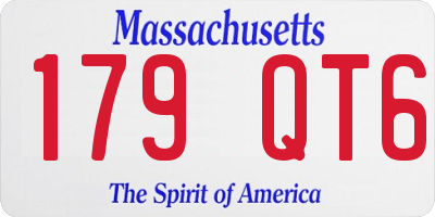 MA license plate 179QT6