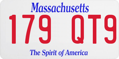 MA license plate 179QT9