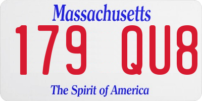 MA license plate 179QU8