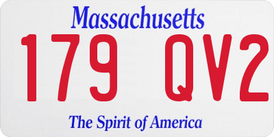 MA license plate 179QV2