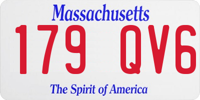 MA license plate 179QV6