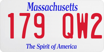 MA license plate 179QW2