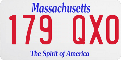 MA license plate 179QX0