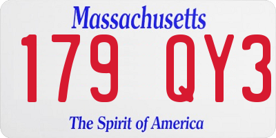 MA license plate 179QY3