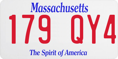 MA license plate 179QY4