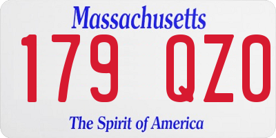 MA license plate 179QZ0