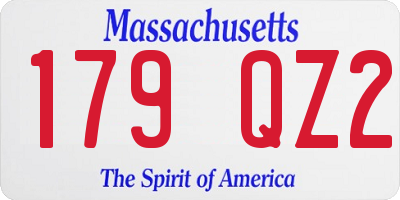 MA license plate 179QZ2