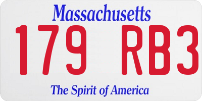 MA license plate 179RB3