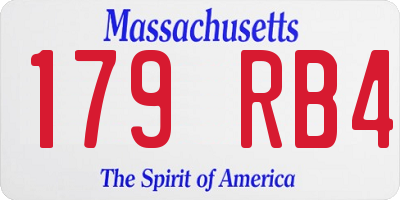 MA license plate 179RB4