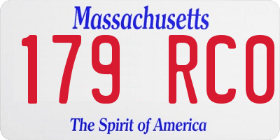 MA license plate 179RC0