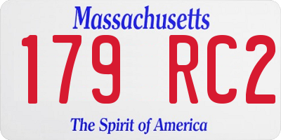 MA license plate 179RC2