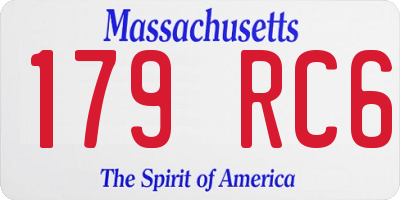 MA license plate 179RC6