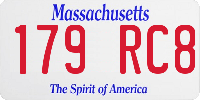 MA license plate 179RC8