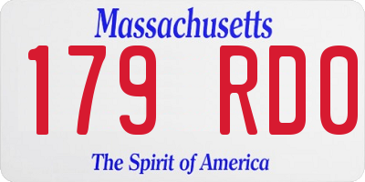MA license plate 179RD0