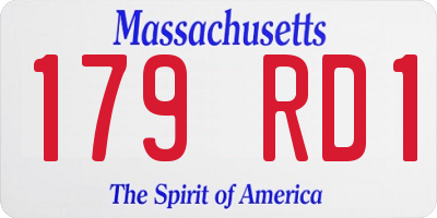 MA license plate 179RD1