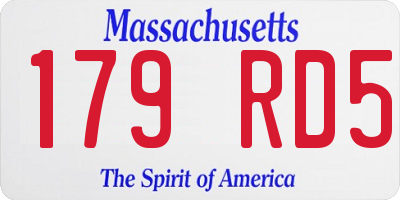 MA license plate 179RD5