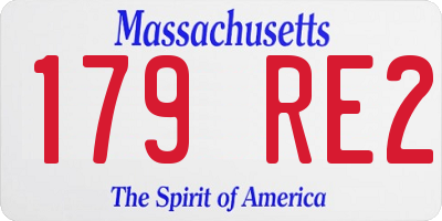 MA license plate 179RE2