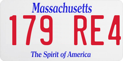 MA license plate 179RE4