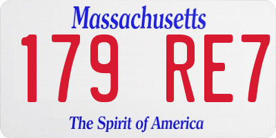 MA license plate 179RE7