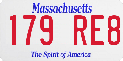 MA license plate 179RE8