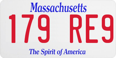 MA license plate 179RE9