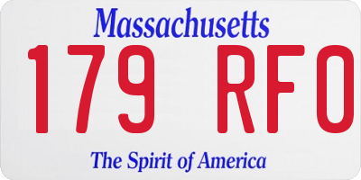 MA license plate 179RF0