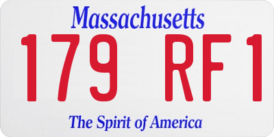 MA license plate 179RF1