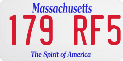 MA license plate 179RF5