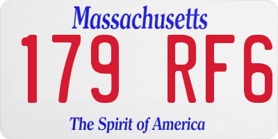 MA license plate 179RF6