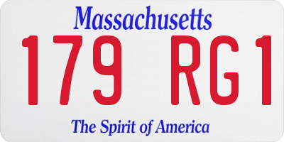 MA license plate 179RG1