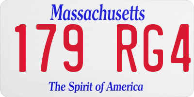 MA license plate 179RG4