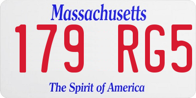 MA license plate 179RG5