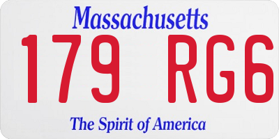 MA license plate 179RG6