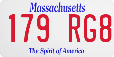 MA license plate 179RG8