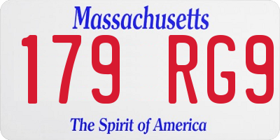 MA license plate 179RG9