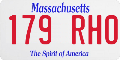 MA license plate 179RH0
