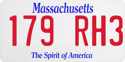 MA license plate 179RH3