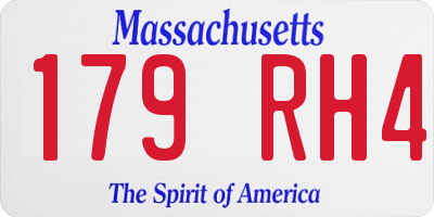 MA license plate 179RH4