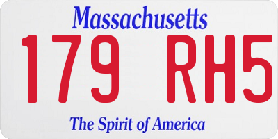 MA license plate 179RH5