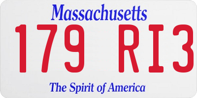 MA license plate 179RI3