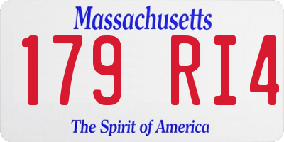 MA license plate 179RI4