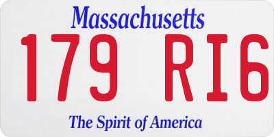 MA license plate 179RI6