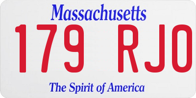 MA license plate 179RJ0