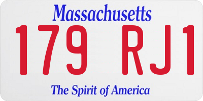 MA license plate 179RJ1