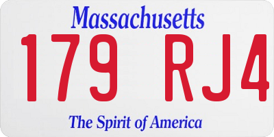 MA license plate 179RJ4