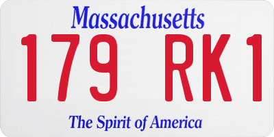 MA license plate 179RK1