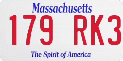 MA license plate 179RK3