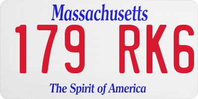 MA license plate 179RK6