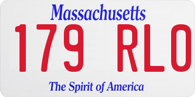 MA license plate 179RL0